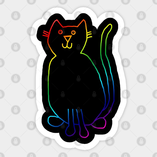 Rainbow Cats Line Drawing Sticker by ellenhenryart